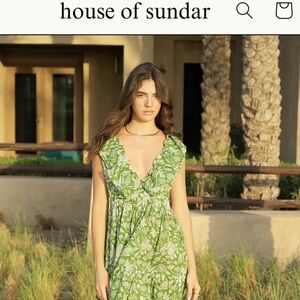 House of Sundar Liana Block Print Dress. Medium.